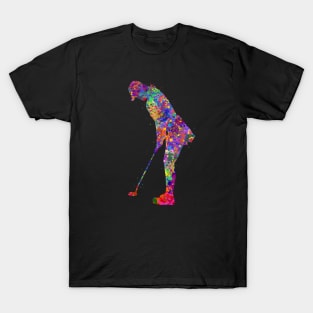 Female golfer watercolor art T-Shirt